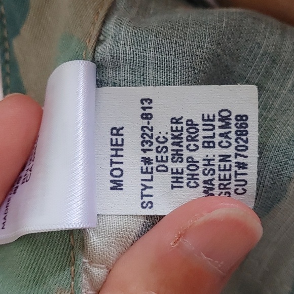 NWOT MOTHER The Shaker Linen Blend Chop Crop Camo Pant Size 27 - Picture 11 of 13